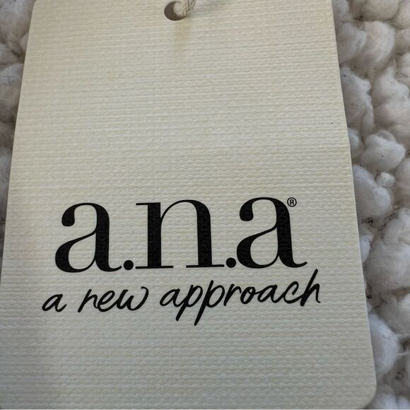 A.N.A. New Long Sleeve Peasant Boho Gray Striped Ruffle High Neck Blouse Top - Picture 10 of 16